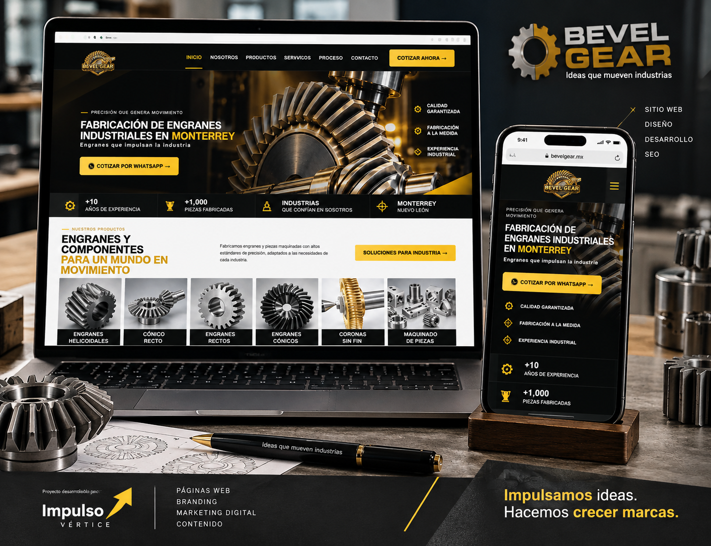 Caso de estudio Bevel Gear - sitio web y estrategia digital industrial